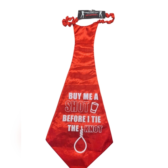 Bachelor Large-Giant Tie. Red Necktie - Picture 3 of 6